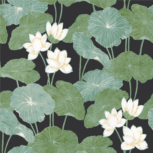York Wallcoverings RoomMates Lily Pad Green Peel and Stick Wallpaper Modern Botanical Greens  Wallpaper - RMK11433WP