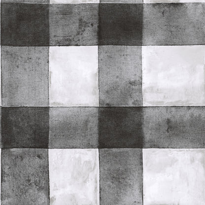 York Wallcoverings RoomMates Buffalo Plaid Black Peel and Stick Wallpaper Farmhouse Global Blacks  Wallpaper - RMK11451WP