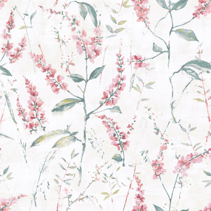 York Wallcoverings RoomMates Floral Sprig Pink Peel and Stick Wallpaper Modern Botanical Pinks  Wallpaper - RMK11452WP
