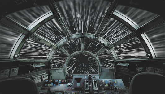 York Wallcoverings RoomMates Star Wars Millennium Falcon Peel and Stick Wall Mural Whimsical Licensed Greys  Wallpaper - RMK11458M