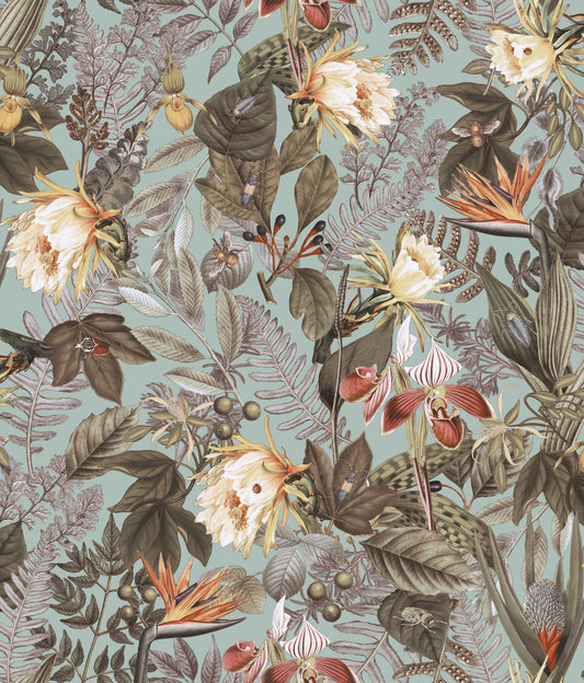 York Wallcoverings RoomMates Tropical Flowers Green Peel and Stick Wallpaper Tropical Botanical Greens  Wallpaper - RMK11469WP