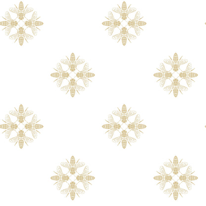 York Wallcoverings RoomMates Honey Bee Gold Peel and Stick Wallpaper Farmhouse  Yellows  Wallpaper - RMK11474WP
