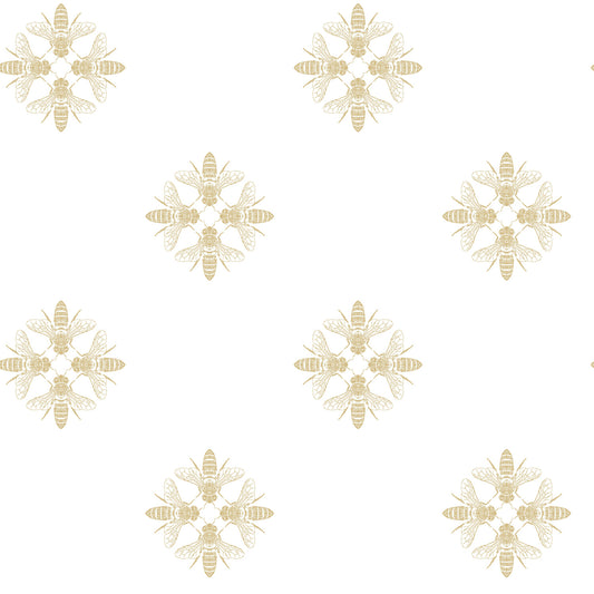 York Wallcoverings RoomMates Honey Bee Gold Peel and Stick Wallpaper Farmhouse  Yellows  Wallpaper - RMK11474WP