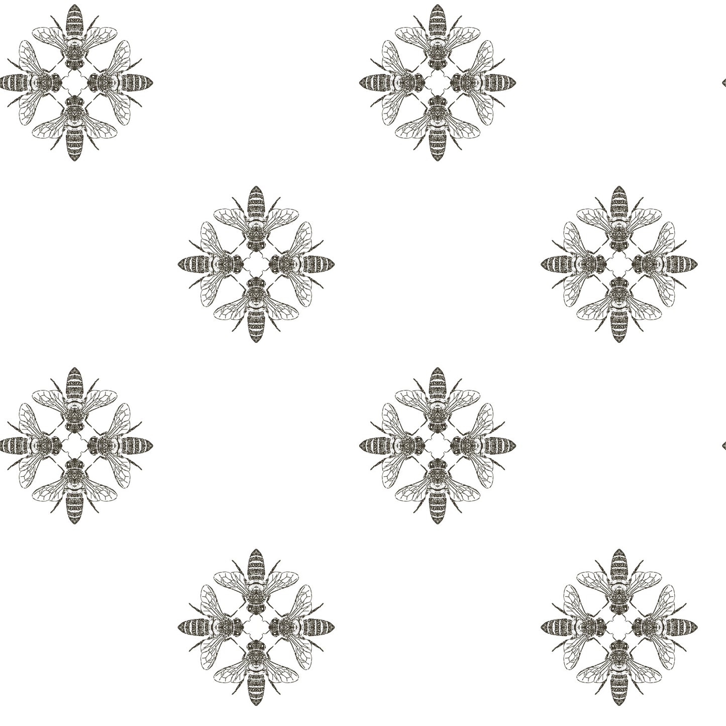 York Wallcoverings RoomMates Honey Bee Black Peel and Stick Wallpaper Farmhouse  Blacks  Wallpaper - RMK11475WP