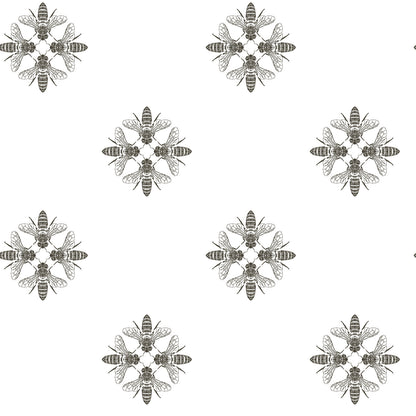 York Wallcoverings RoomMates Honey Bee Black Peel and Stick Wallpaper Farmhouse  Blacks  Wallpaper - RMK11475WP