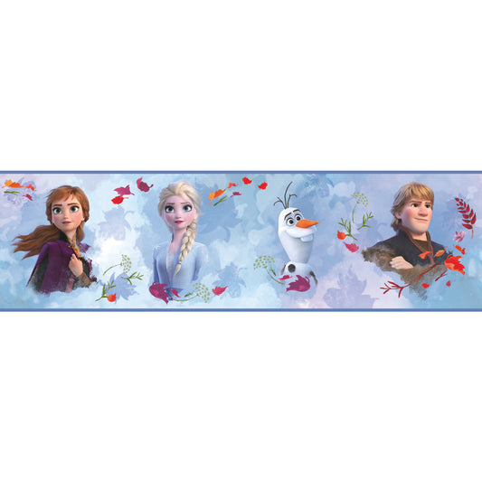 York Wallcoverings RoomMates Frozen 2 Peel and Stick Border Kids Licensed Blues  Wallpaper - RMK11500BD