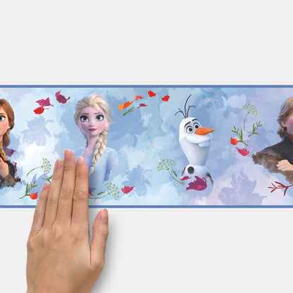 York Wallcoverings RoomMates Frozen 2 Peel and Stick Border Kids Licensed Blues  Wallpaper - RMK11500BD