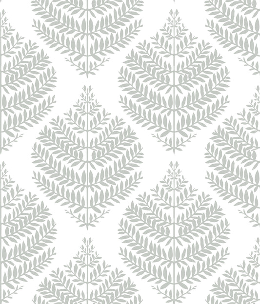 York Wallcoverings RoomMates Hygge Fern Damask Grey Peel and Stick Wallpaper Modern Botanical Greys  Wallpaper - RMK11511WP