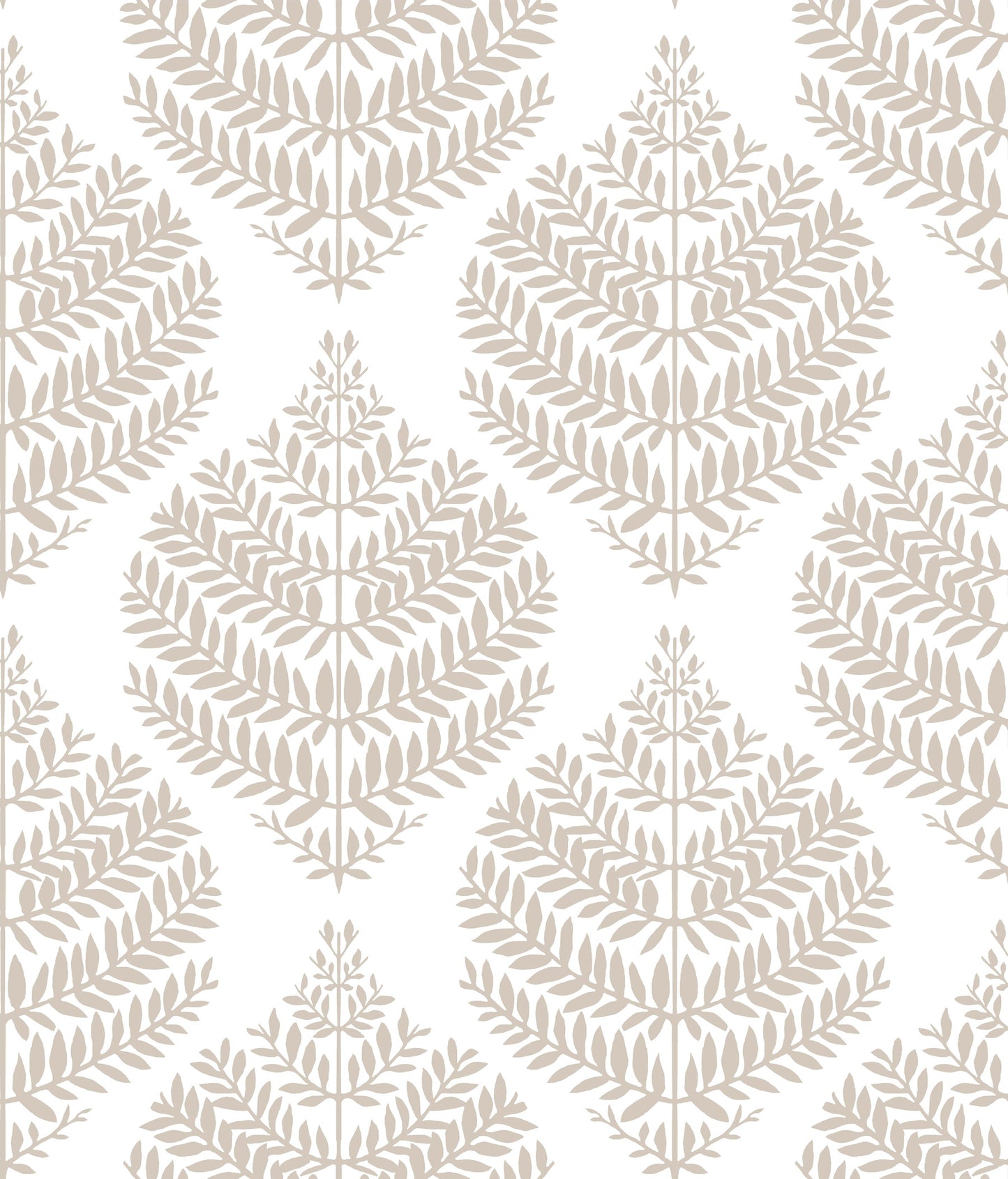 York Wallcoverings RoomMates Hygge Fern Damask Taupe Peel and Stick Wallpaper Modern Botanical Neutrals  Wallpaper - RMK11512WP