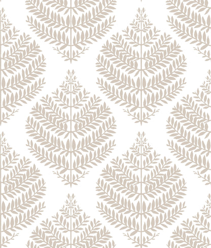 York Wallcoverings RoomMates Hygge Fern Damask Taupe Peel and Stick Wallpaper Modern Botanical Neutrals  Wallpaper - RMK11512WP