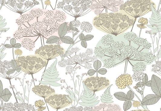 York Wallcoverings RoomMates Niittypolku Pink Peel and Stick Wallpaper Modern Botanical Pinks  Wallpaper - RMK11533RL