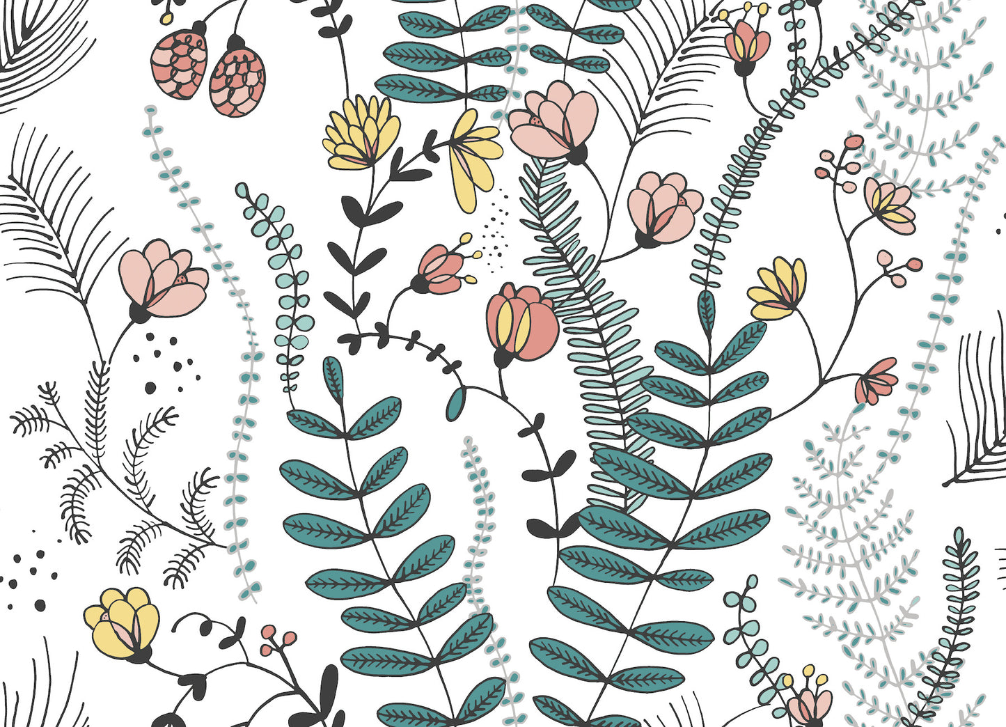 York Wallcoverings RoomMates Verso Green Peel and Stick Wallpaper Whimsical Botanical Greens  Wallpaper - RMK11543RL