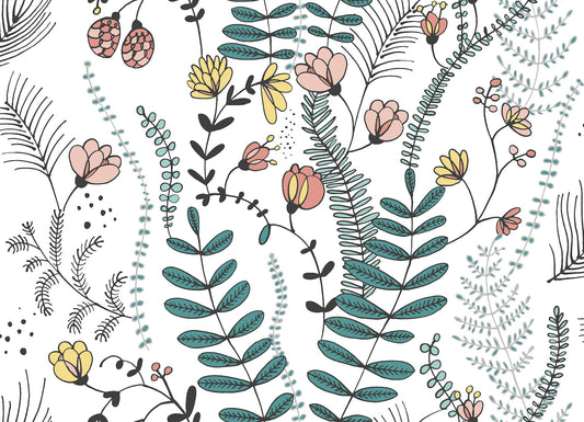 York Wallcoverings RoomMates Verso Green Peel and Stick Wallpaper Whimsical Botanical Greens  Wallpaper - RMK11543RL