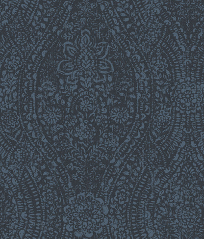 York Wallcoverings RoomMates Ornate Ogee Blue Peel and Stick Wallpaper Glam Global Blues  Wallpaper - RMK11569WP