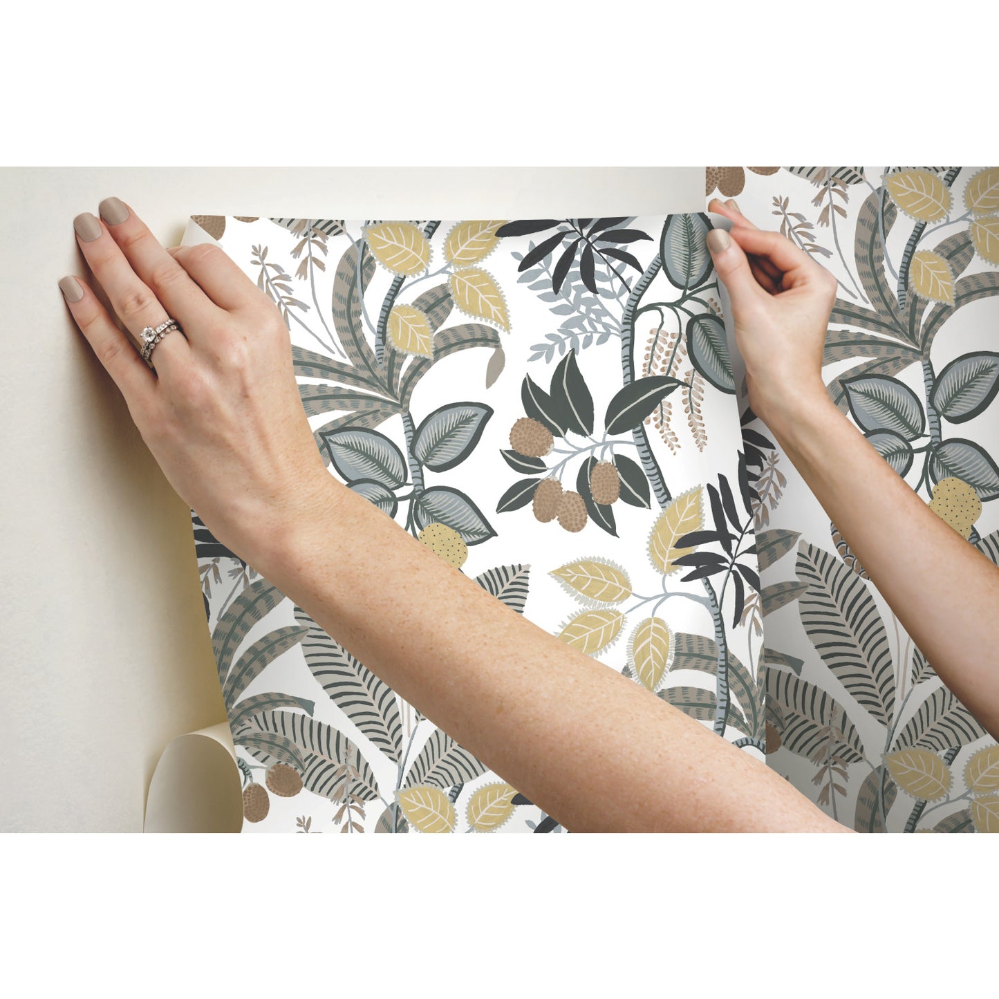 York Wallcoverings RoomMates Funky Jungle Yellow Peel and Stick Wallpaper Tropical Botanical Yellows  Wallpaper - RMK11578RL