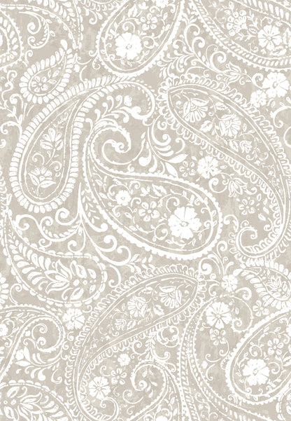 York Wallcoverings RoomMates Paisley Prince Beige Peel and Stick Wallpaper Modern Global Neutrals  Wallpaper - RMK11580RL