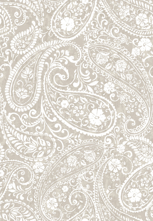 York Wallcoverings RoomMates Paisley Prince Beige Peel and Stick Wallpaper Modern Global Neutrals  Wallpaper - RMK11580RL