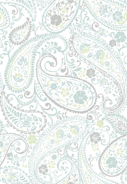 York Wallcoverings RoomMates Paisley Prince Grey Peel and Stick Wallpaper Modern Global Greys  Wallpaper - RMK11583RL