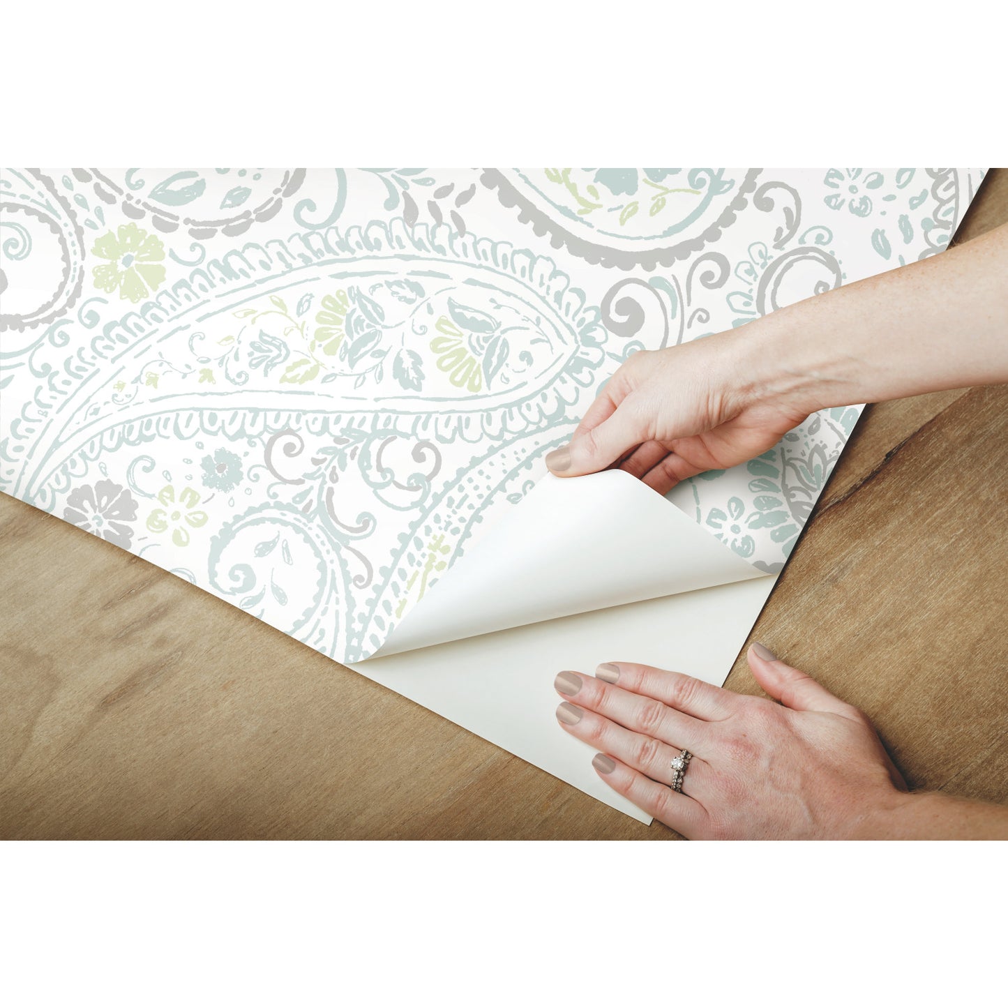 York Wallcoverings RoomMates Paisley Prince Grey Peel and Stick Wallpaper Modern Global Greys  Wallpaper - RMK11583RL