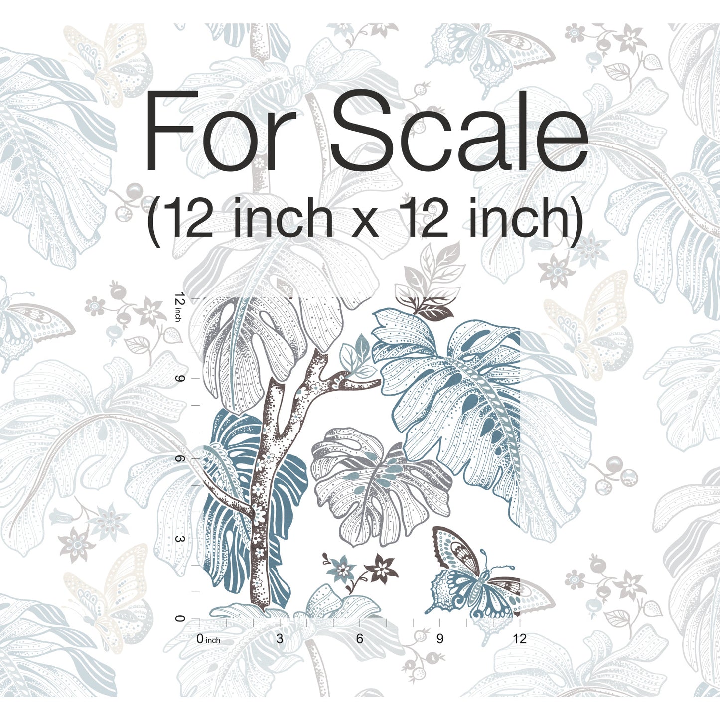 York Wallcoverings RoomMates Boho Palm Blue Peel and Stick Wallpaper Bohemian Botanical Blues  Wallpaper - RMK11584RL