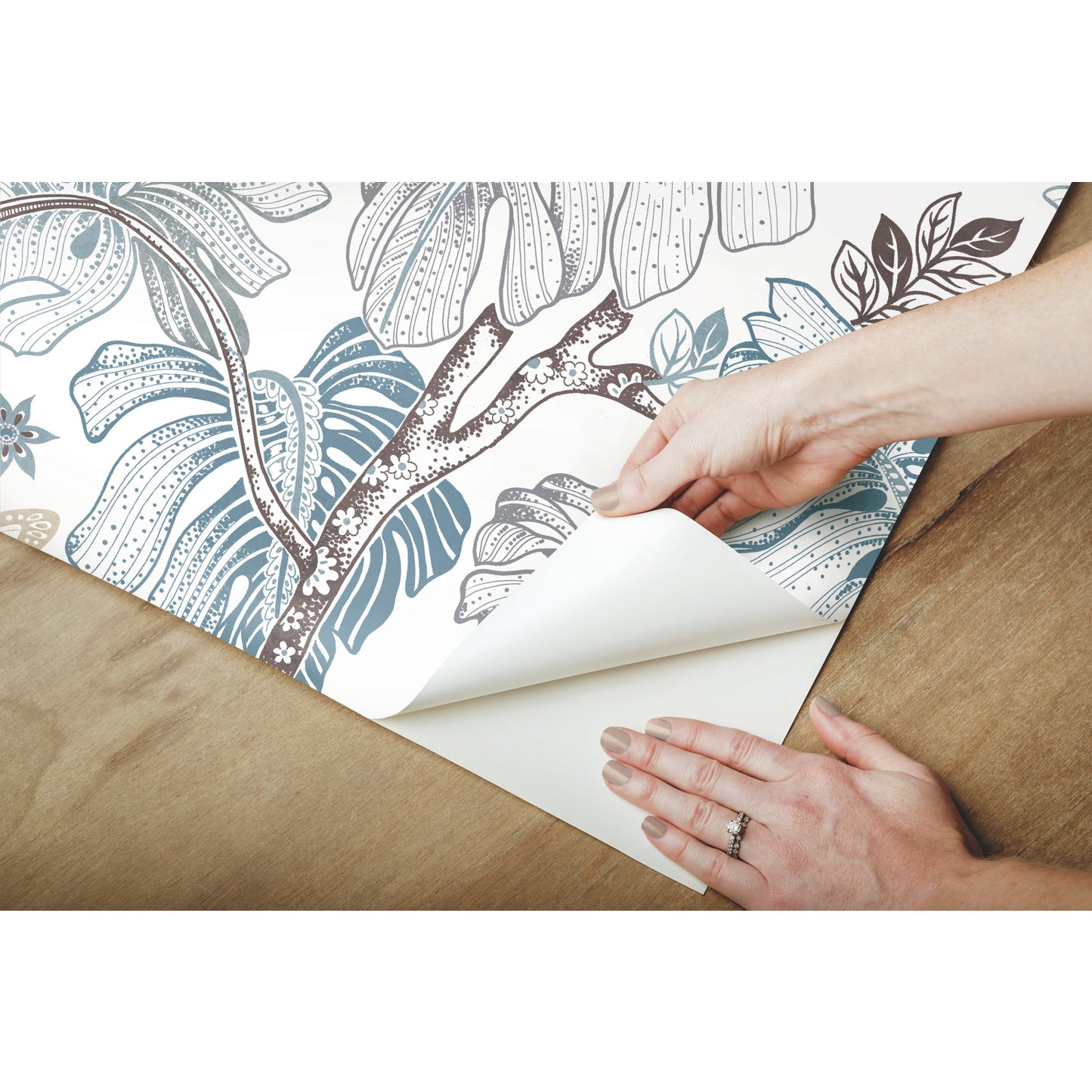 York Wallcoverings RoomMates Boho Palm Blue Peel and Stick Wallpaper Bohemian Botanical Blues  Wallpaper - RMK11584RL