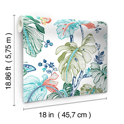 York Wallcoverings RoomMates Boho Palm Orange Peel and Stick Wallpaper Bohemian Botanical Oranges  Wallpaper - RMK11587RL