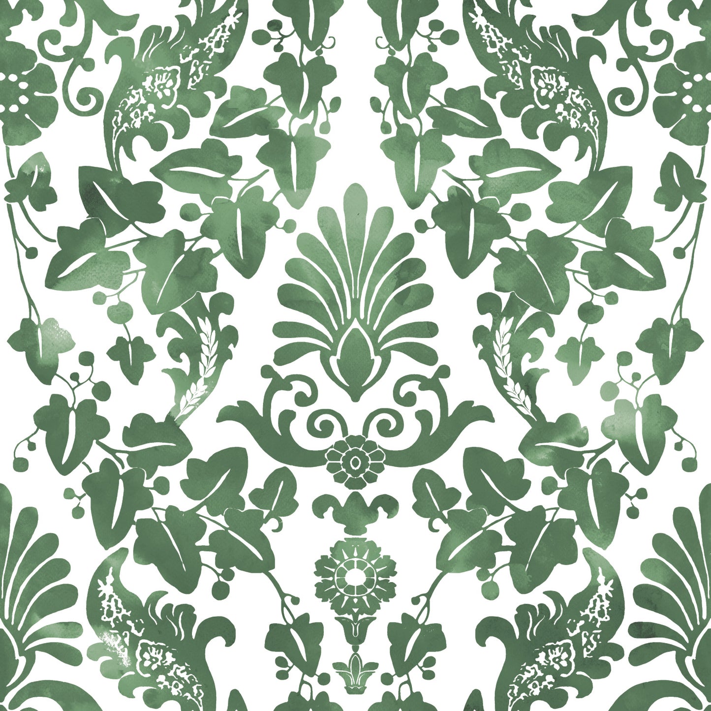 York Wallcoverings RoomMates Vine Damask Green Peel and Stick Wallpaper Traditional Botanical Greens  Wallpaper - RMK11596RL