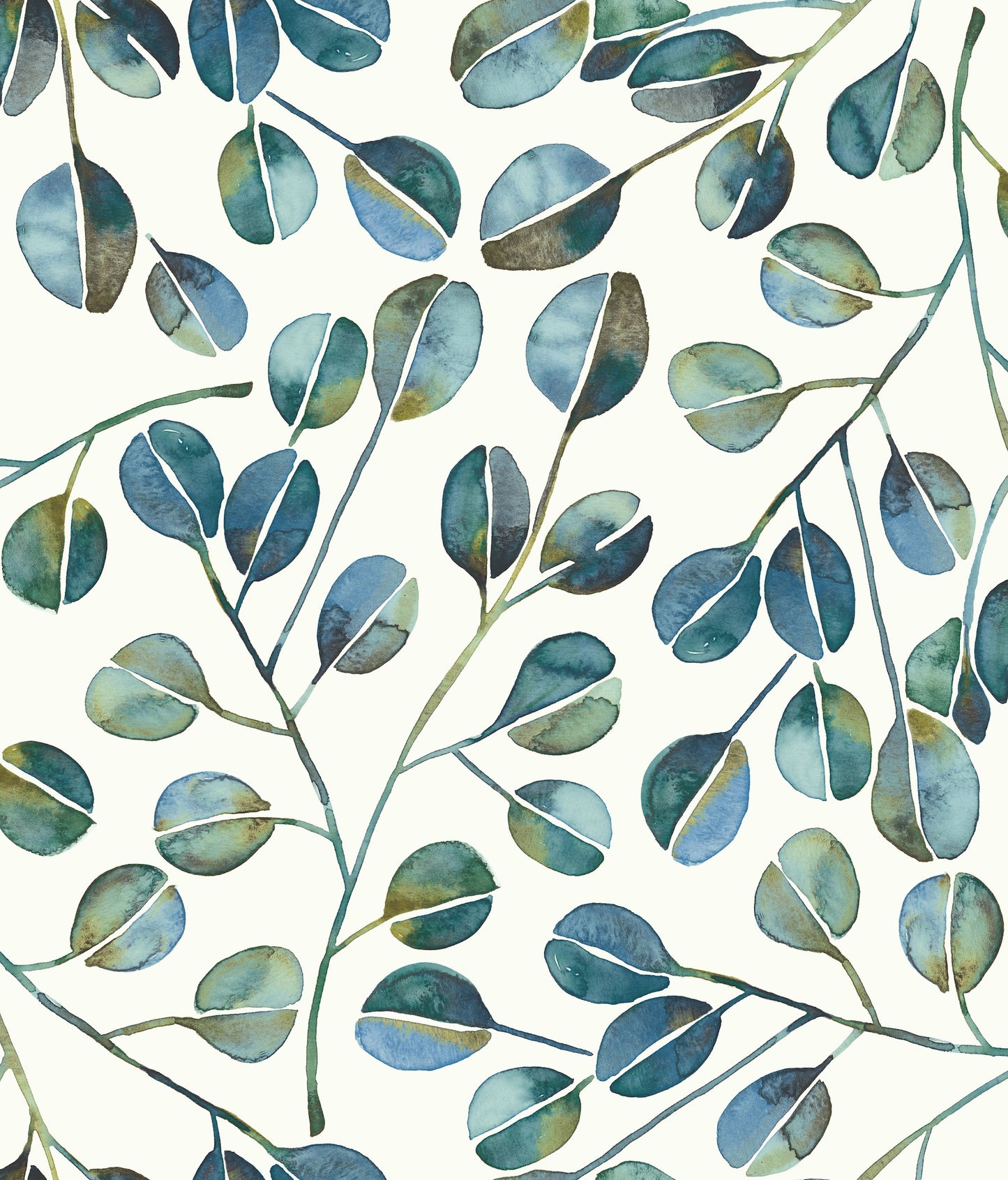 York Wallcoverings RoomMates Cat Coquillette Eucalyptus Teal Peel and Stick Wallpaper Modern Botanical Blues  Wallpaper - RMK11628WP
