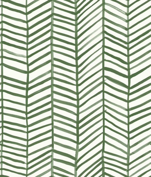 York Wallcoverings RoomMates Cat Coquillette Herringbone Green Peel and Stick Wallpaper Traditional Global Greens  Wallpaper - RMK11632WP