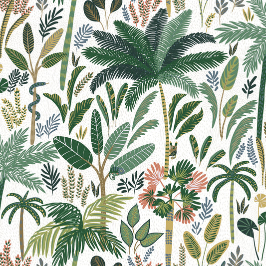 York Wallcoverings RoomMates Tropical Eden Green Peel and Stick Wallpaper Tropical Botanical Greens  Wallpaper - RMK11640RL