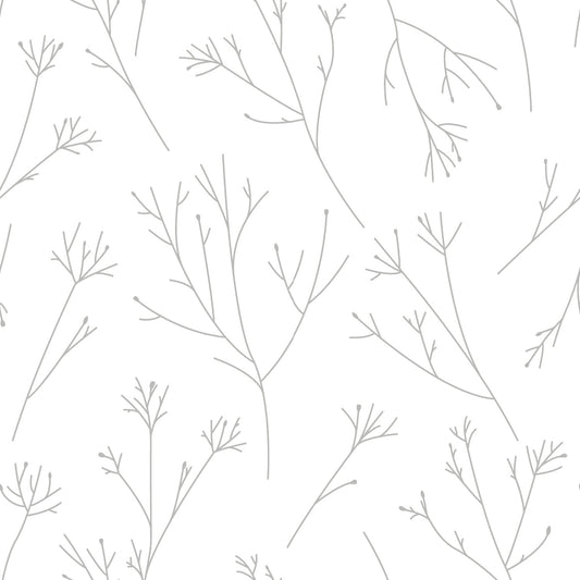 York Wallcoverings RoomMates Twigs Grey Peel and Stick Wallpaper Modern Woods and Forests Greys  Wallpaper - RMK11677WP
