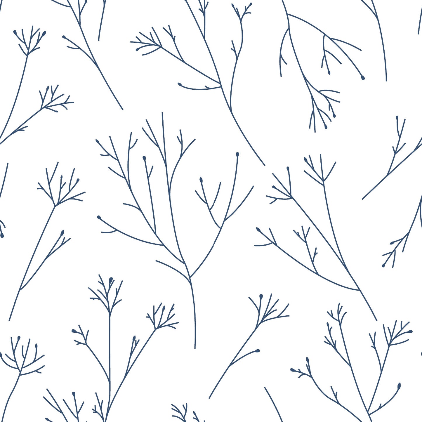 York Wallcoverings RoomMates Twigs Navy Peel and Stick Wallpaper Modern Woods and Forests Blues  Wallpaper - RMK11680WP