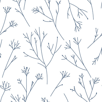 York Wallcoverings RoomMates Twigs Navy Peel and Stick Wallpaper Modern Woods and Forests Blues  Wallpaper - RMK11680WP