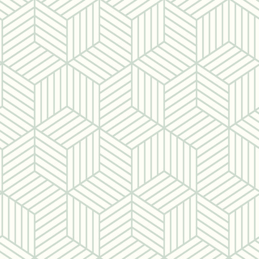 York Wallcoverings RoomMates Striped Hexagon Green Peel and Stick Wallpaper Modern Global Greens  Wallpaper - RMK11722WP