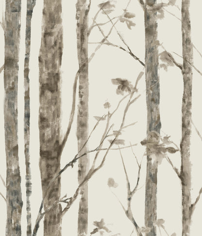 York Wallcoverings RoomMates Trees Taupe Peel and Stick Wallpaper Modern Nature Browns  Wallpaper - RMK11727WP