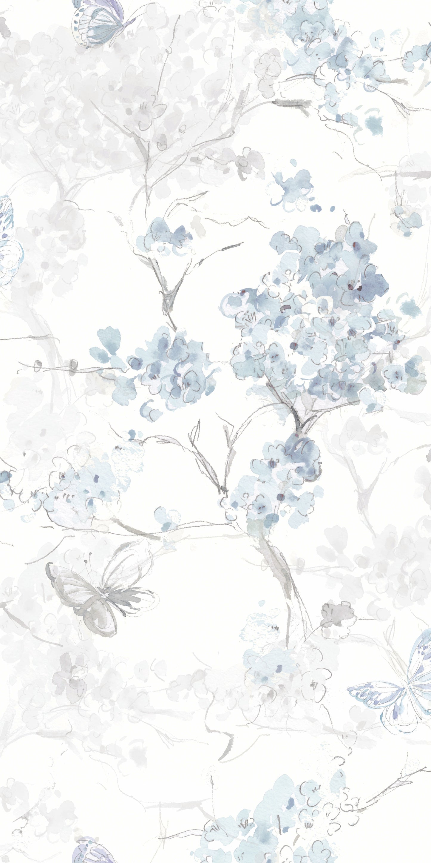 York Wallcoverings RoomMates Spring Cherry Blossoms Blue Peel and Stick Wallpaper Traditional Botanical Blues  Wallpaper - RMK11741RL