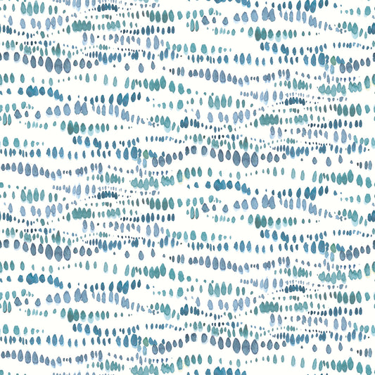 York Wallcoverings RoomMates Dotted Line Blue Peel and Stick Wallpaper Modern Global Blues  Wallpaper - RMK11760RL