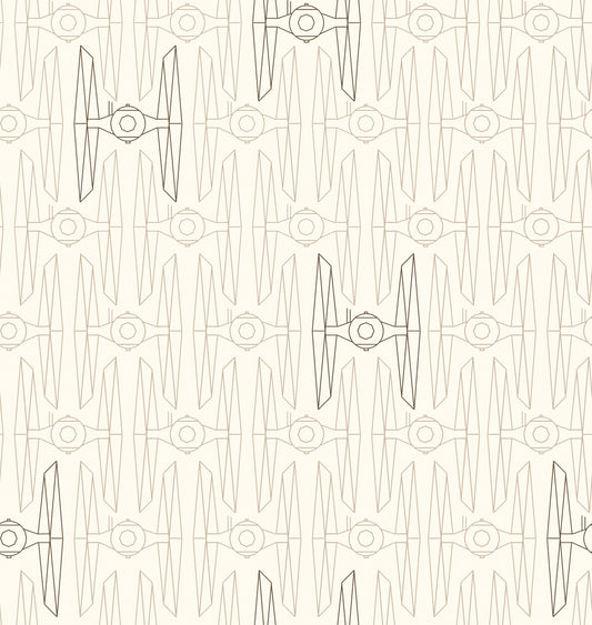 York Wallcoverings RoomMates Star Wars Tie Fighter Taupe Peel and Stick Wallpaper Whimsical Licensed Neutrals  Wallpaper - RMK11782RL