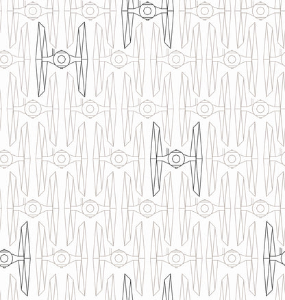 York Wallcoverings RoomMates Star Wars Tie Fighter Grey Peel and Stick Wallpaper Whimsical Licensed Greys  Wallpaper - RMK11783RL