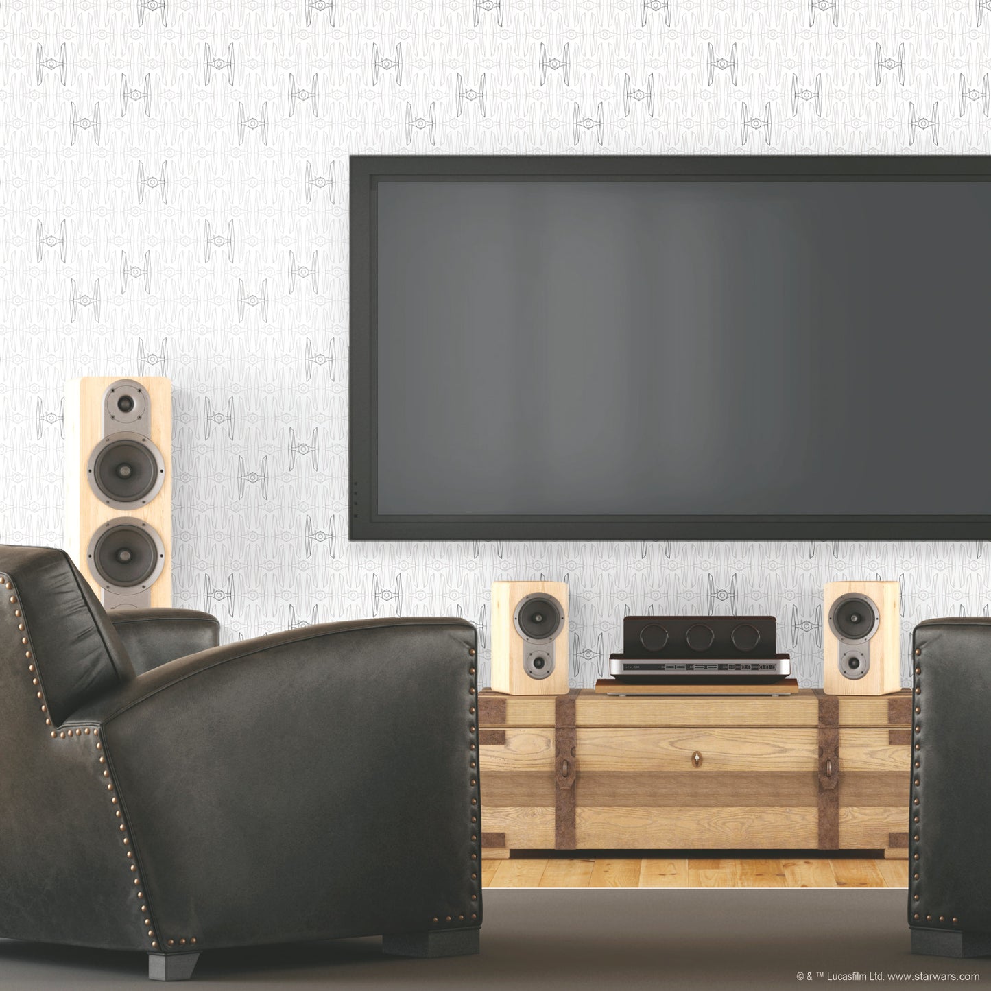 York Wallcoverings RoomMates Star Wars Tie Fighter Grey Peel and Stick Wallpaper Whimsical Licensed Greys  Wallpaper - RMK11783RL