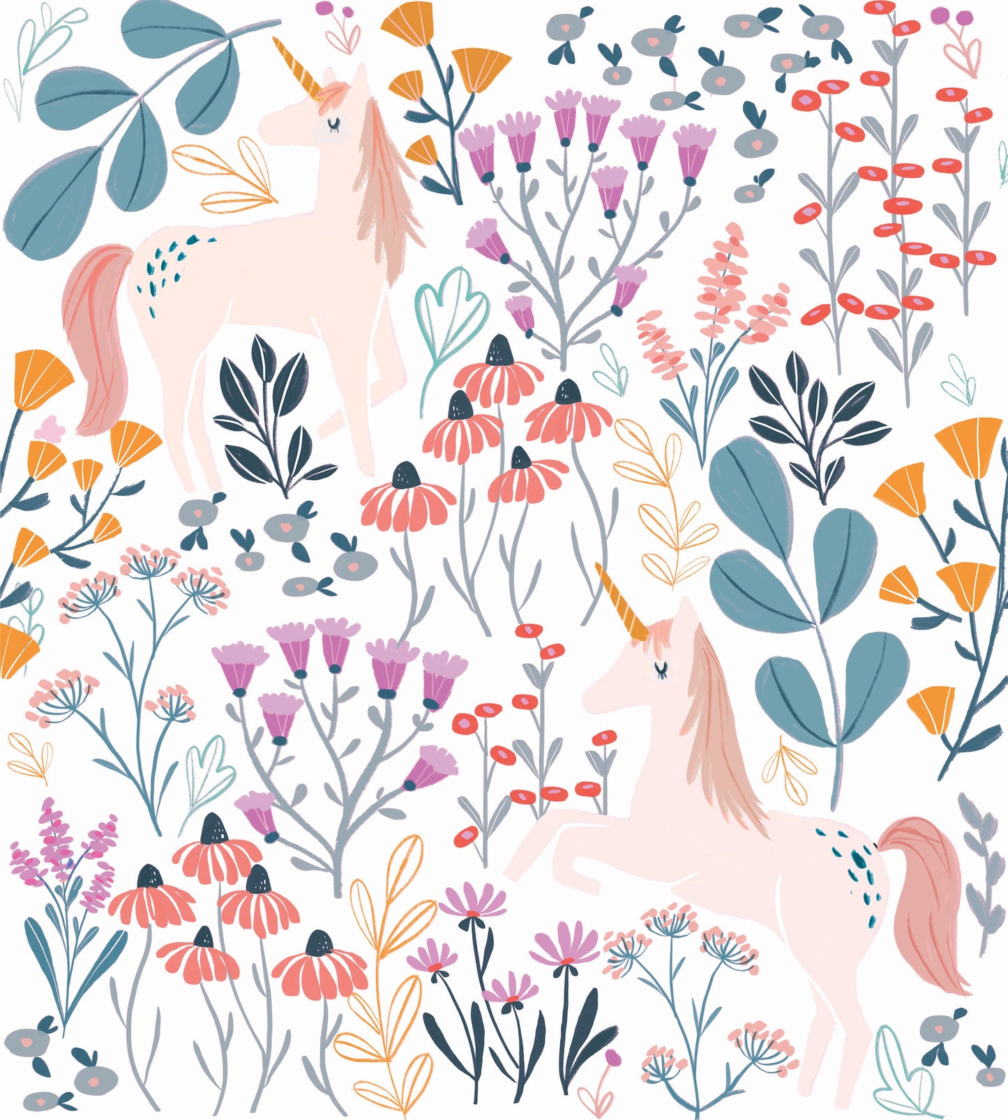 York Wallcoverings RoomMates Unicorn Paradise Pink Peel and Stick Wallpaper Kids Fairy Tales and Fantasy Pinks  Wallpaper - RMK11794RL