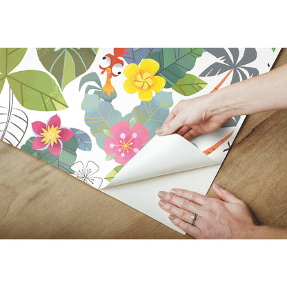 York Wallcoverings RoomMates Disney Moana Jungle Blue Peel and Stick Wallpaper Whimsical Licensed Blues  Wallpaper - RMK11799WP