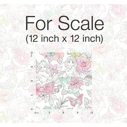 York Wallcoverings RoomMates Disney Princess Royal Floral Pink Peel and Stick Wallpaper Whimsical Licensed Pinks  Wallpaper - RMK11800WP