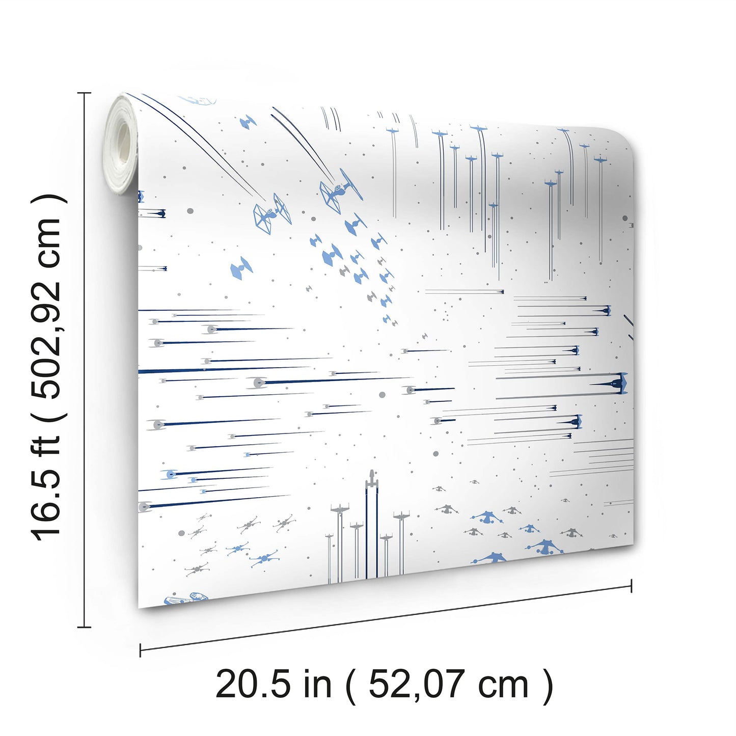 York Wallcoverings York Contract Star Wars: Galactic Battles Blue Peel and Stick Wallpaper Whimsical Licensed Blues  Wallpaper - RMK11801WP