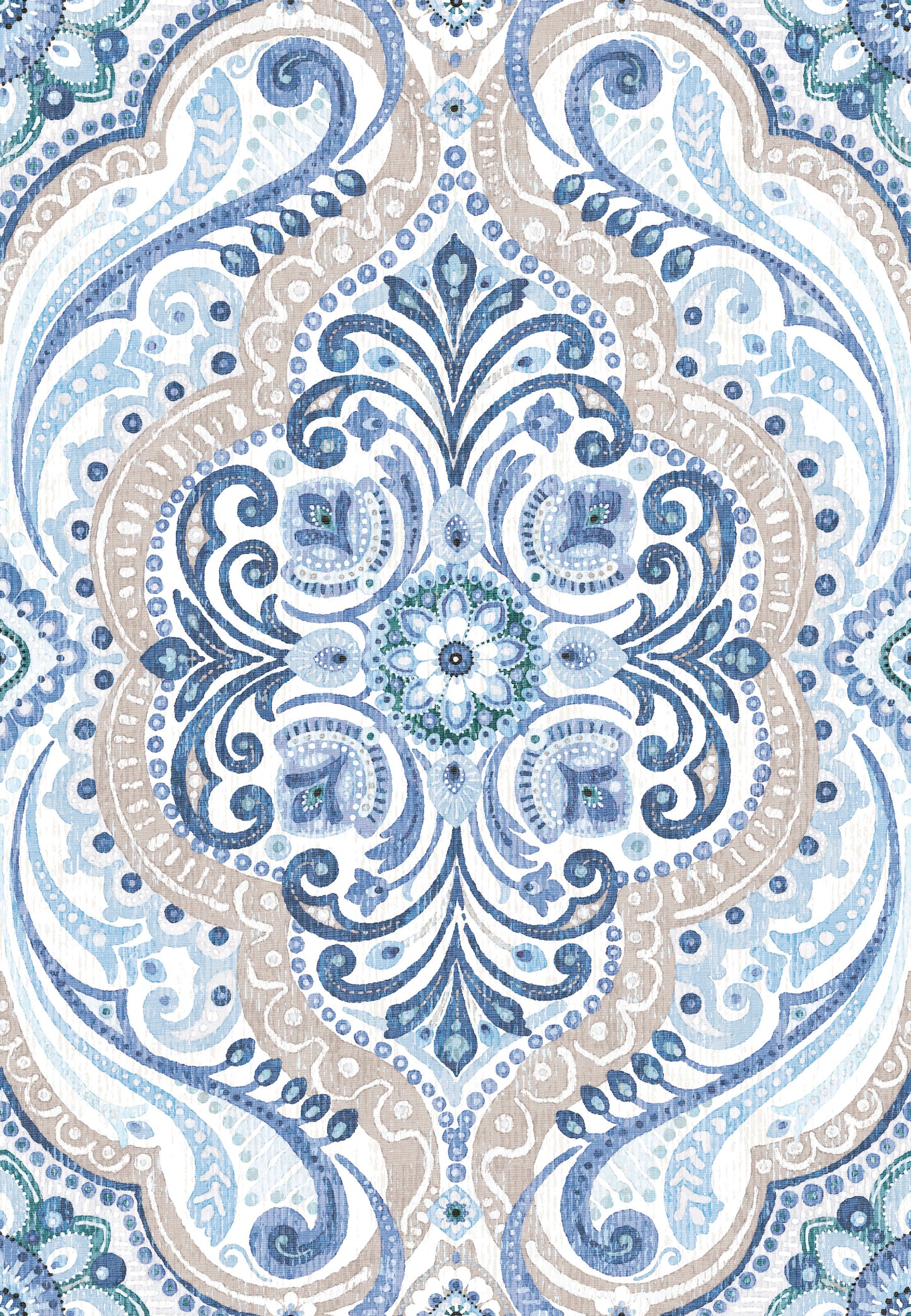 York Wallcoverings RoomMates Bohemian Damask Blue Peel and Stick Wallpaper Bohemian Global Blues  Wallpaper - RMK11832WP