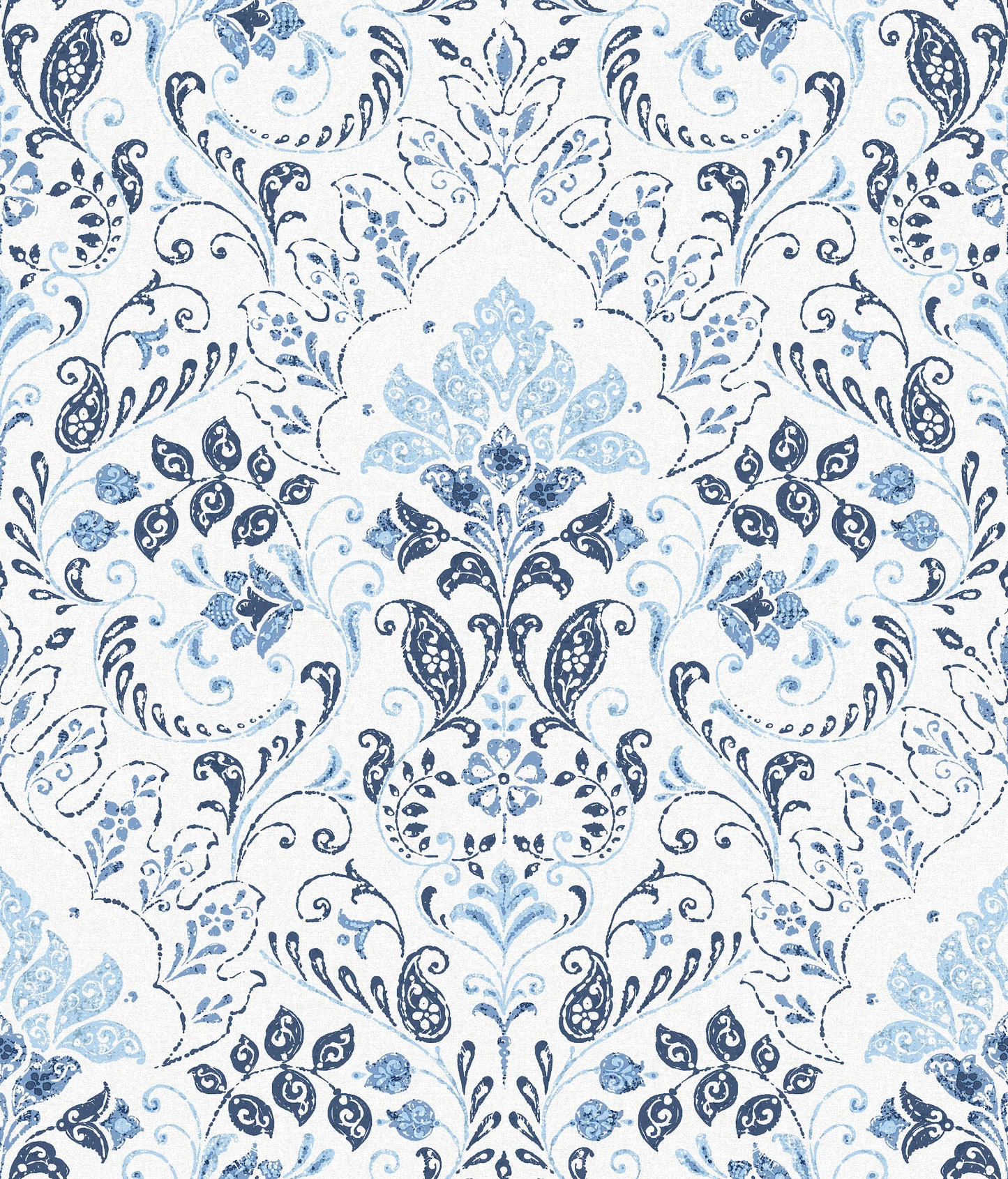 York Wallcoverings RoomMates Persian Damask Blue Peel and Stick Wallpaper Traditional Global Blues  Wallpaper - RMK11835WP