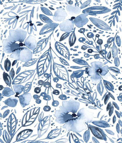 York Wallcoverings RoomMates Clara Jean April Showers Blue Peel and Stick Wallpaper Whimsical Nature Blues  Wallpaper - RMK11838WP