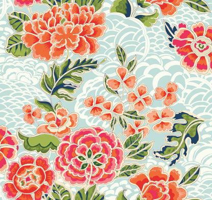 York Wallcoverings RoomMates Zen Garden Blue Peel and Stick Wallpaper Modern Zen Blues  Wallpaper - RMK11854RL