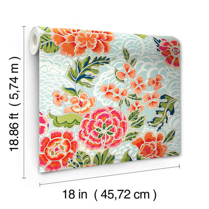 York Wallcoverings RoomMates Zen Garden Blue Peel and Stick Wallpaper Modern Zen Blues  Wallpaper - RMK11854RL