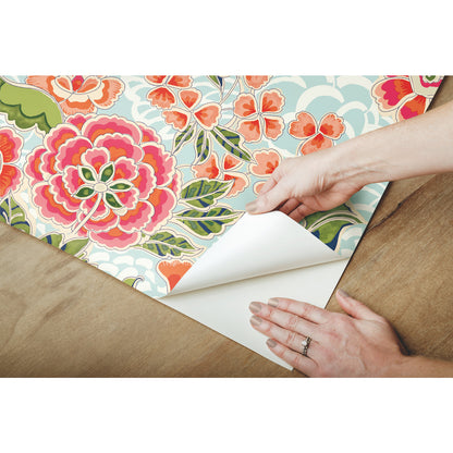 York Wallcoverings RoomMates Zen Garden Blue Peel and Stick Wallpaper Modern Zen Blues  Wallpaper - RMK11854RL